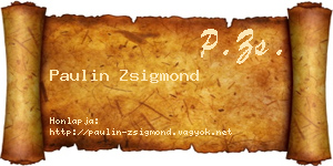 Paulin Zsigmond névjegykártya