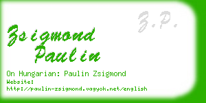 zsigmond paulin business card